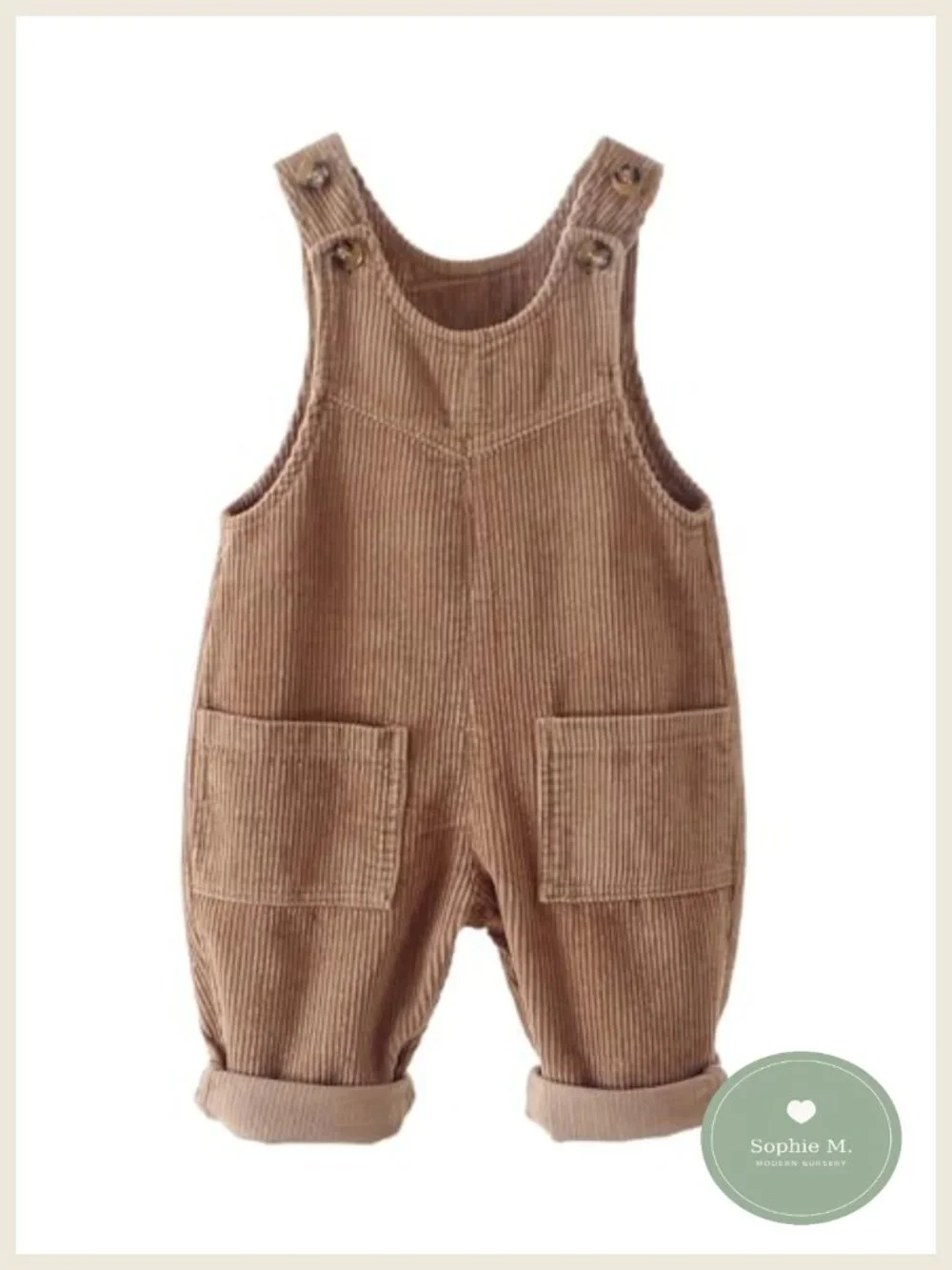 Baby Corduroy Bib Overalls Cotton Adjustable Strap Romper